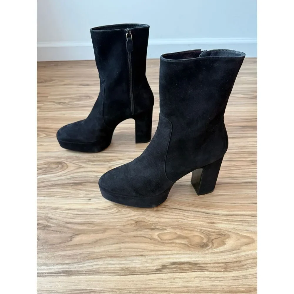 STUART WEITZMAN Dayna Platform Bootie In Black US 8B $650